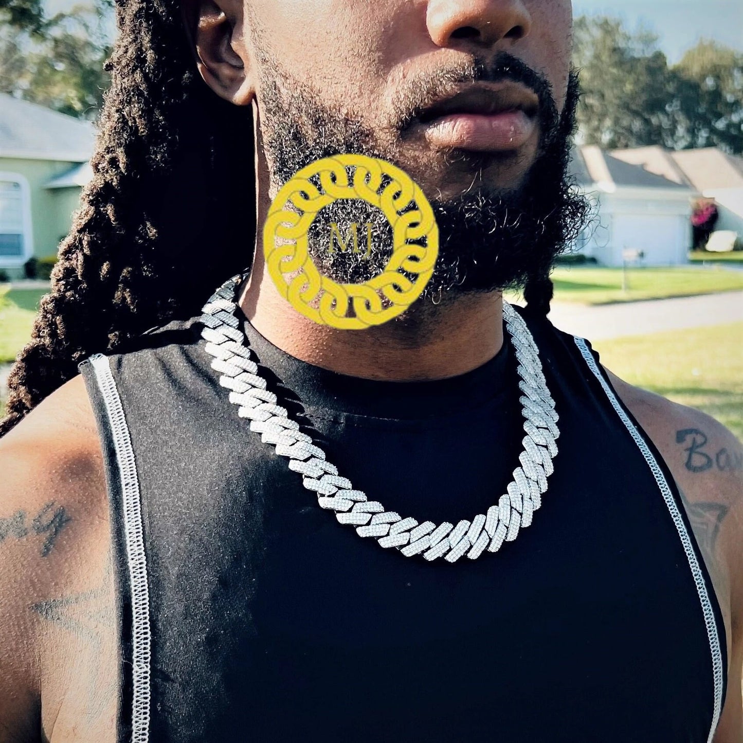 19MM Moissanite Three-Row CUBAN LINK CHAIN In Sterling Silver 925 , Icedout hiphop chain,icy Rapper Necklace ,Pass The Diamond Tester