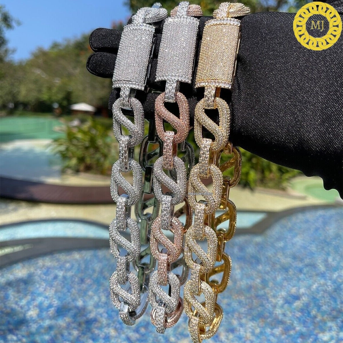 Heavy Solid 925 Sterling Silver Men's VVS1 Moissanite Diamond Studded Cuban Chain,Baguette Icedout Rapper chains,20mm wide,Quality Box Clasp
