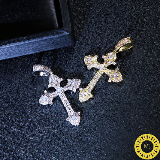 Iced Out Cross Pendant | Moissanite Cross Necklace | Cross necklace for Men | Cross Necklace Women | Cross Pendant and Necklace | Crosses