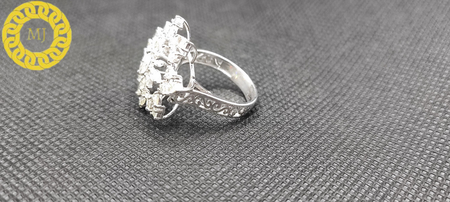 Pear, Marquise leaves, Princess cut Shape Diamond Ring,Cocktail Ring,18k Solid Gold,Natural Diamonds, Diamonds ring, Fancy cut,gift for her