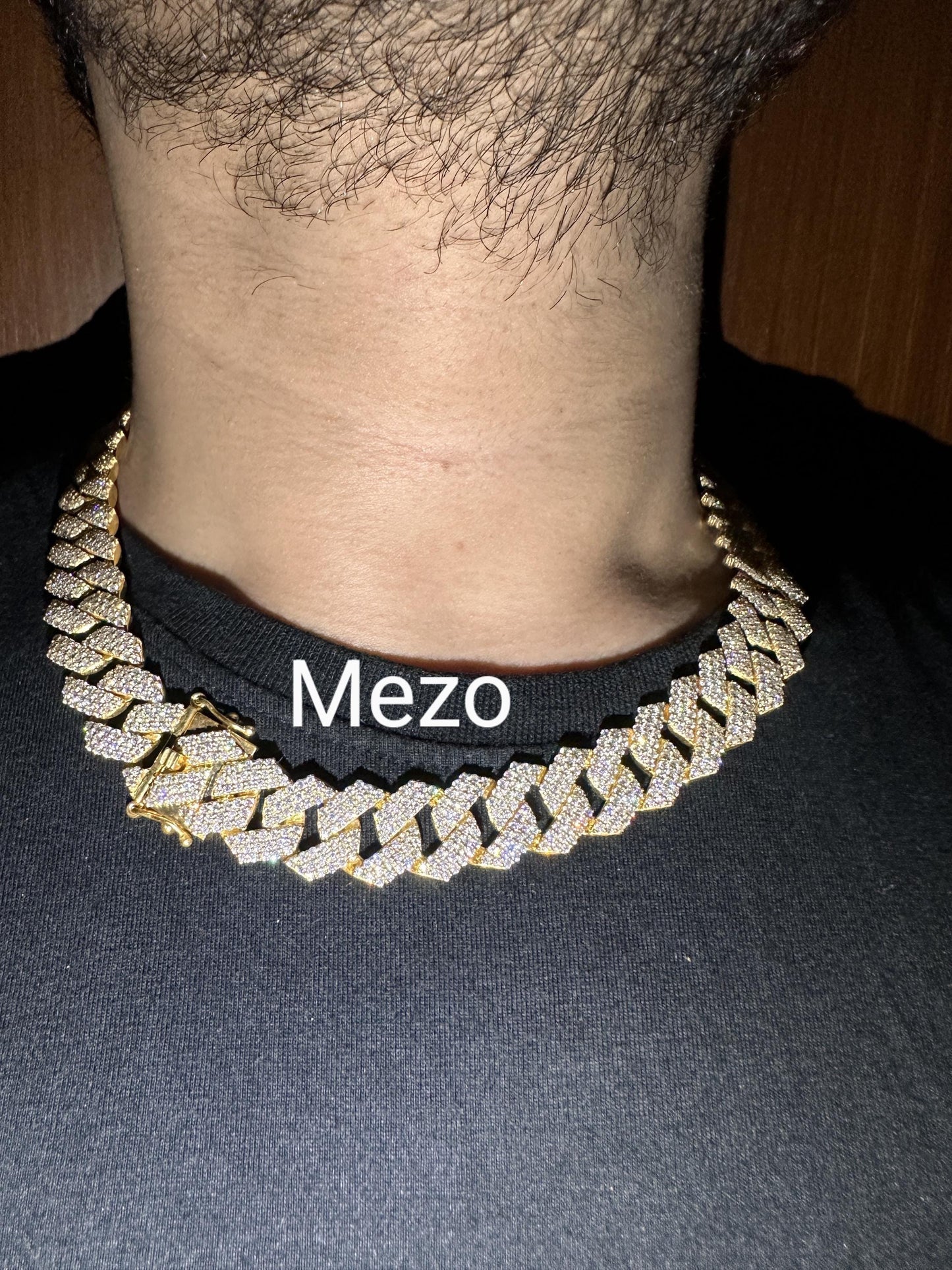 Heavy Solid 925 Sterling Silver Men's VVS1 Moissanite Diamonds Studded Cuban Chain,Icedout Rapper chains,18 mm wide, Icy Quality Box Clasp