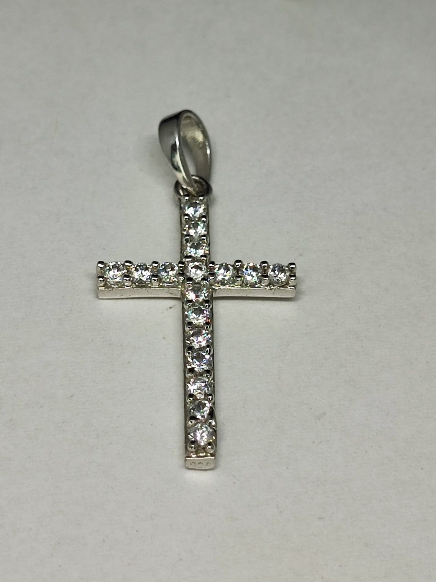 Men's or Women's MOISSANITE Solid 925 Sterling Silver Tennis Cross Pendants, Moissanite Cross,Super shining cross!! PASSES DIAMOND Tester!!!