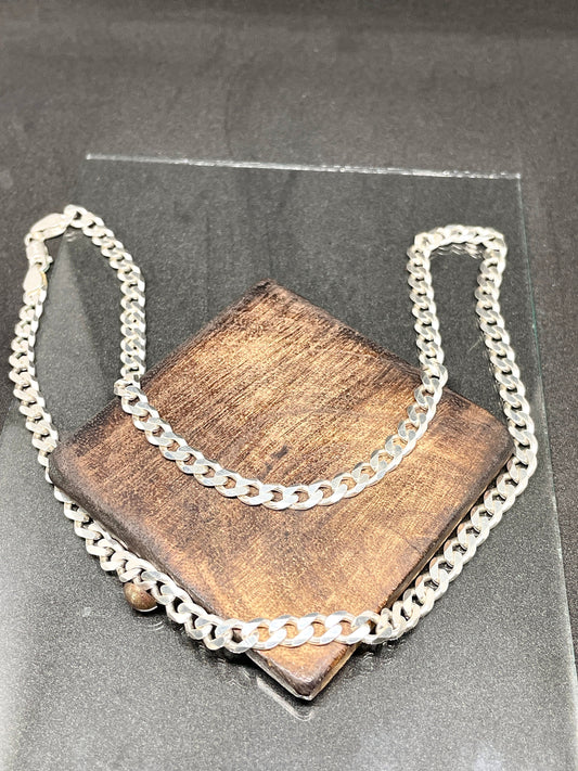 925 Silver Cuban Link Chain 5mm - Silver Slick Chain - Men's Chain - Women's Chain - Unisex Streetwear Chain - Gifts For Him - Gifts For Her