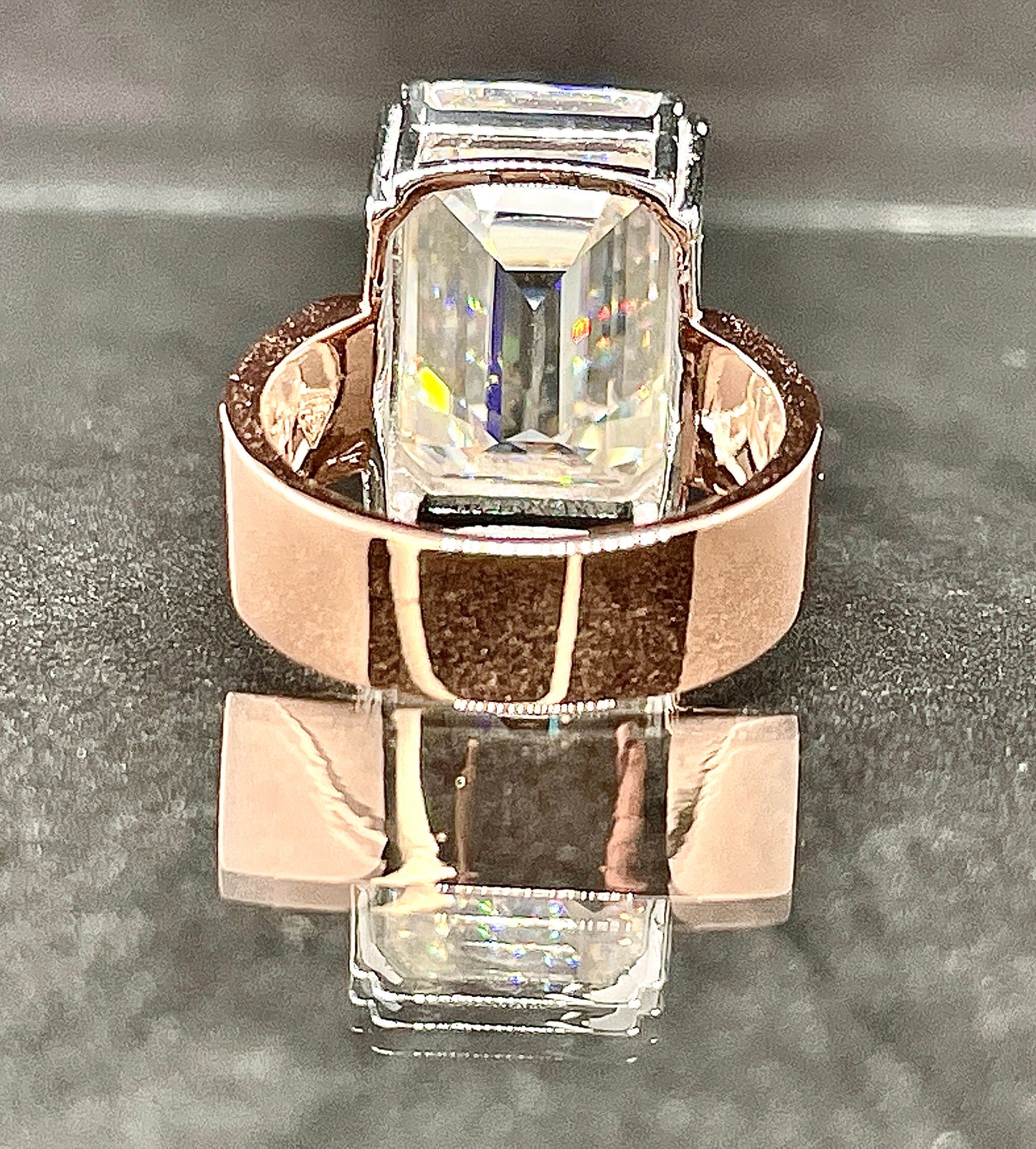 7 Ct Emerald Cut Moissanite Ring, VVS1 D colour GRA certified Moissanite ,Emerald Cut Engagement Ring, Emerald Cut Solitaire