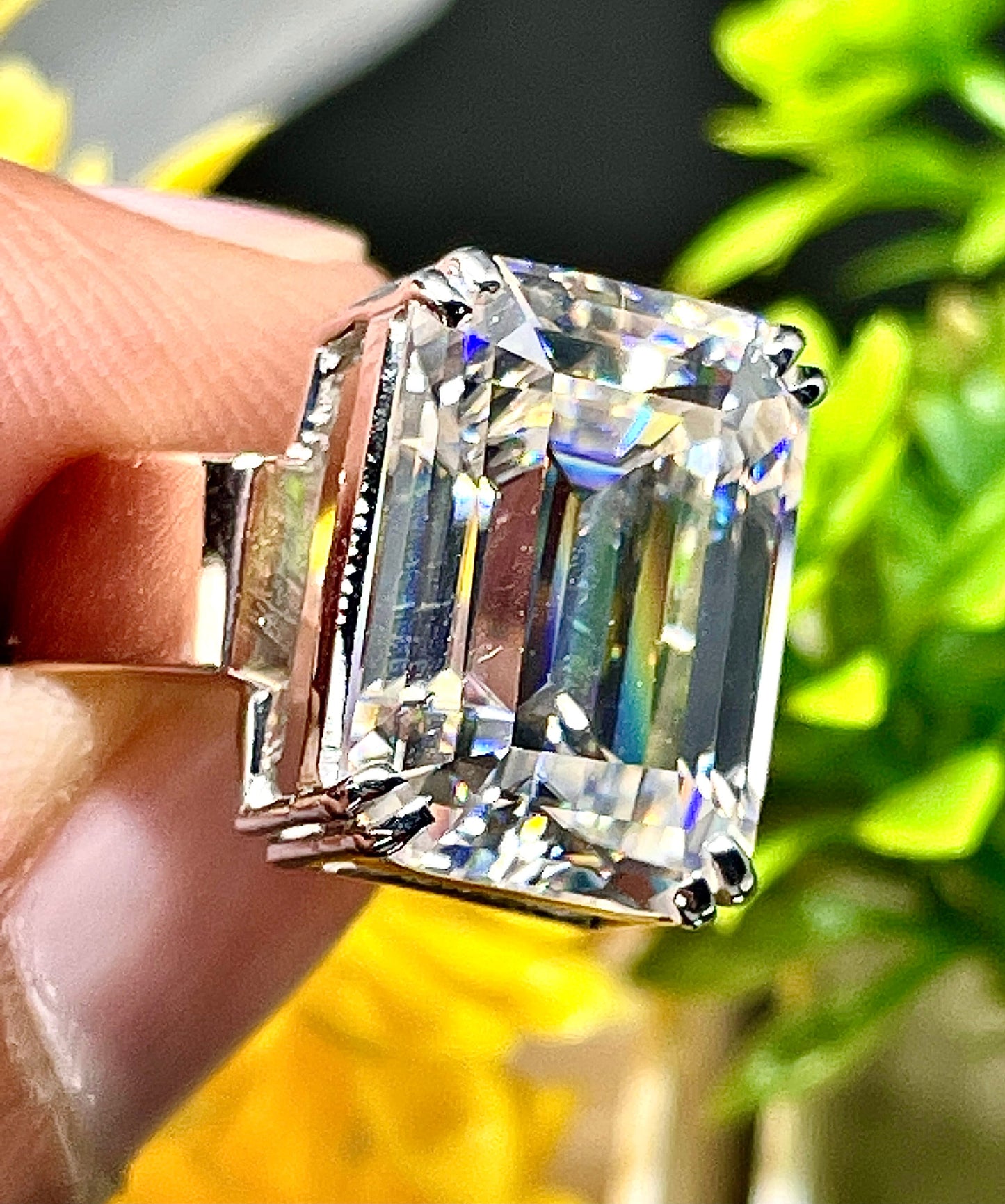 7 Ct Emerald Cut Moissanite Ring, VVS1 D colour GRA certified Moissanite ,Emerald Cut Engagement Ring, Emerald Cut Solitaire