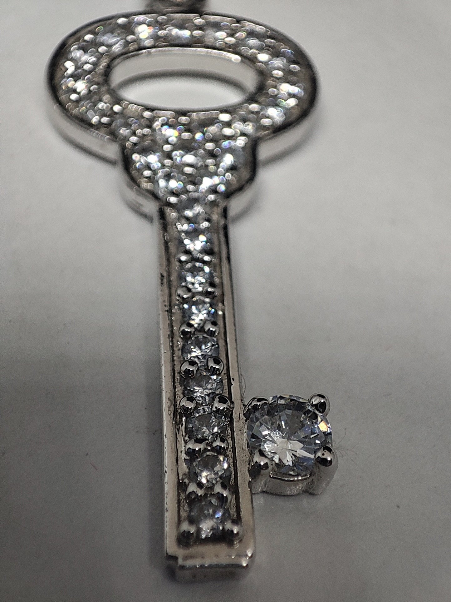 Key Necklace / Moissanite Key Pendant/Moissanite Necklace / Key Charm Necklace / 925 Solid Silver Key Necklace /Moissanite Key Charm