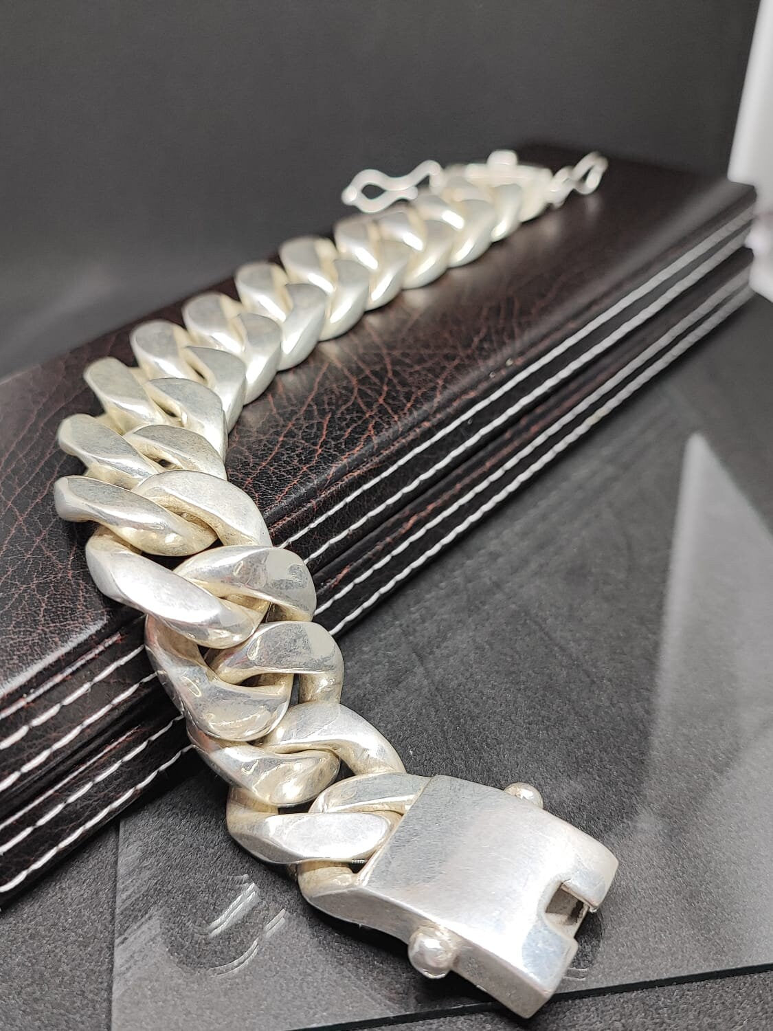 23mm Sterling Silver Cuban Link Bracelet, Cuban Chain, Heavy 925 Silver Men's Bracelet, Gift for him , Cuban bracelet men, men's bracelet