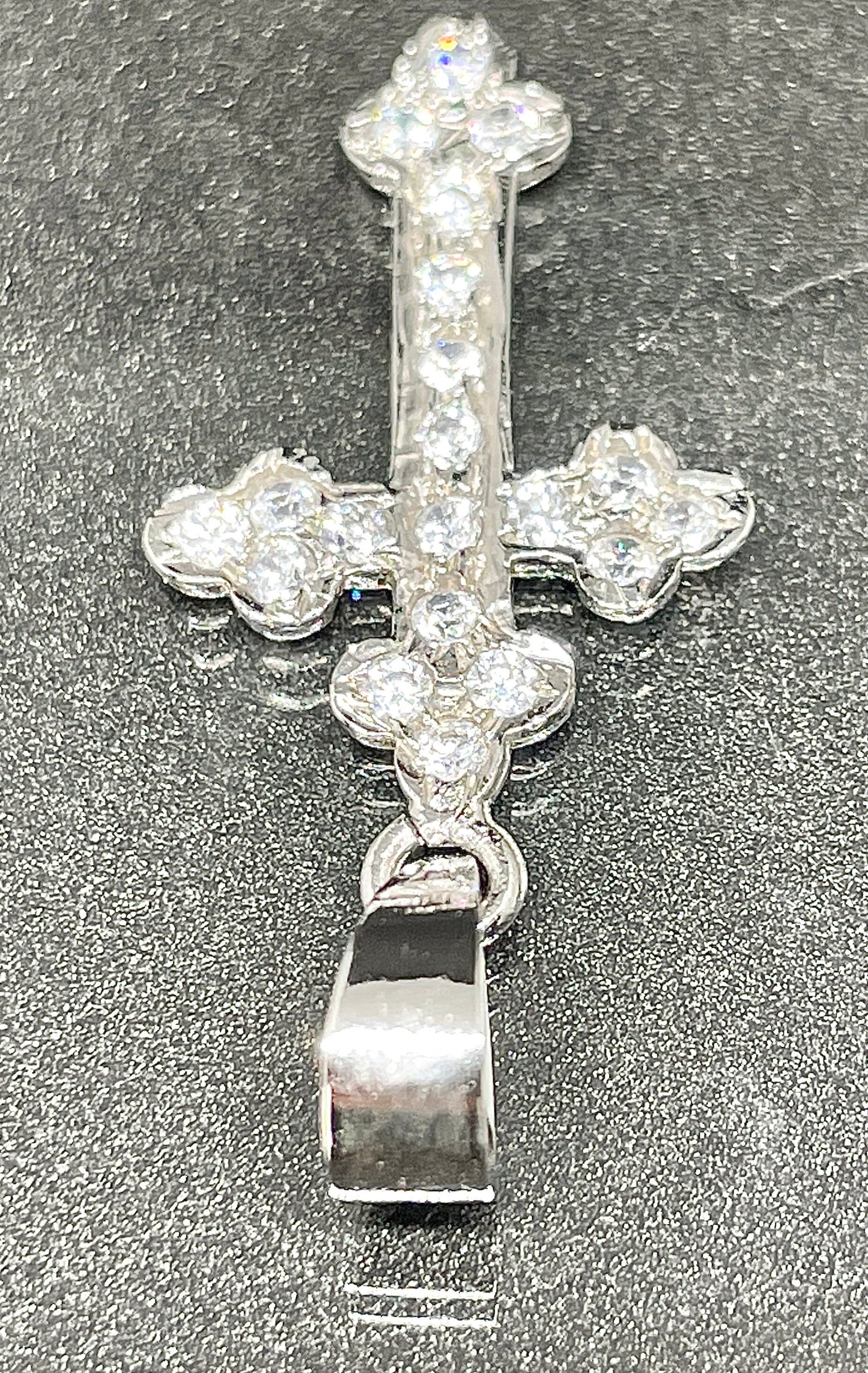 Men's or Women's MOISSANITE Solid 925 Sterling Silver Cross Pendants,Moissanite Cross Pendant,Super shining cross!! PASSES DIAMOND Tester!!!
