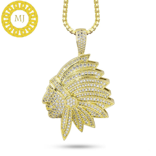 Chief head Pendants , Silver VVS1 Moissanite Pendants, Hiphop jewelry,Icedout jewelry pendant,3d Moissanite Pendants, Rapper pendant