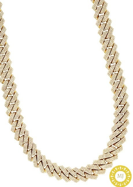 Heavy Solid 925 Sterling Silver Men's VVS1 Moissanite Diamonds Studded Cuban Chain,Icedout Rapper chains,17 mm wide, Quality Box Clasp