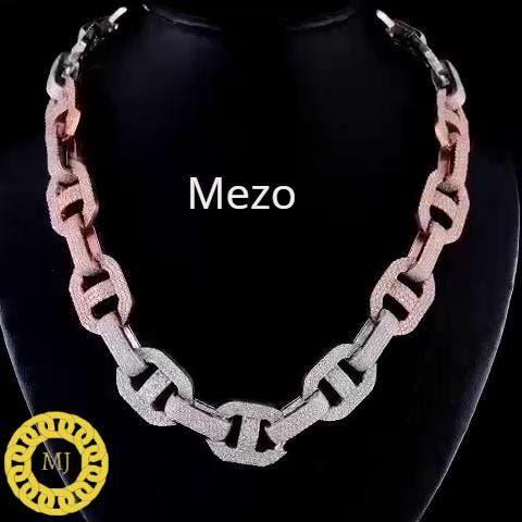 Icedout Chain 18mm  Vvs1 Moissanite/ 925 Silver/Hip Hop Pendant/Pass Tester/ two tone chain/ Rapper chain/ Solid silver necklace/ Icy chain