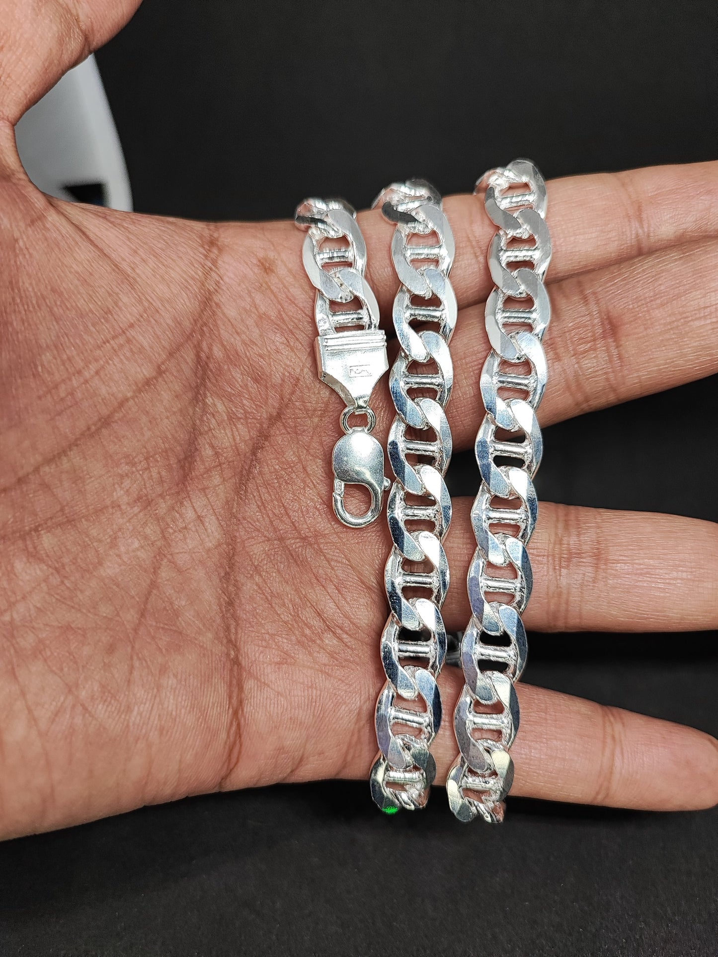 925 solid silver Mariner Chain , Mariner Link Chain, 10MM Width, Lobster Clasp, Adult Necklace , Cuban link Necklace,Mariner Necklace
