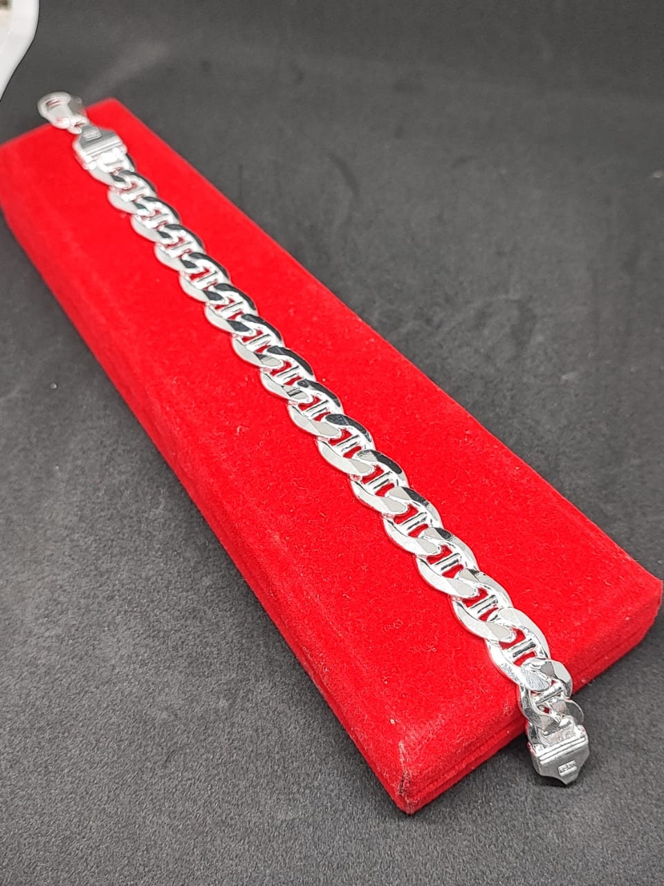 925 solid silver Mariner Bracelet , Mariner Link Bracelet, 11MM Width, Lobster Clasp, Adult Bracelet,C Cuban Bracelet