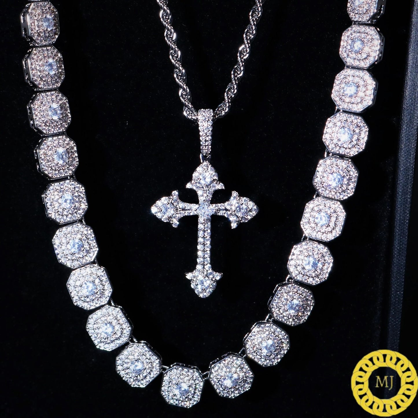 Iced Out Cross Pendant | Moissanite Cross Necklace | Cross necklace for Men | Cross Necklace Women | Cross Pendant and Necklace | Crosses