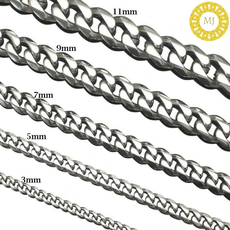 3-11mm Heavy Solid 925 Sterling Silver Men's Miami Cuban curb Chain Necklace Anti-Tarnish, wide 18"-28" Inch Hop with Fine quality Clasp