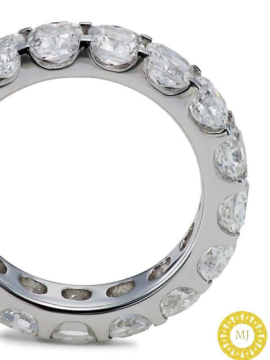 5 MM Round Cut Colourless Moissanite Wedding Band, U Prong Full Eternity Band, Stackable Band, Bridal Ring Set, Anniversary Gifts for Her