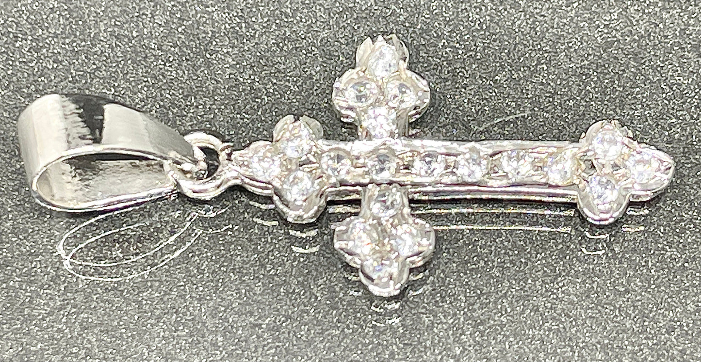 Men's or Women's MOISSANITE Solid 925 Sterling Silver Cross Pendants,Moissanite Cross Pendant,Super shining cross!! PASSES DIAMOND Tester!!!