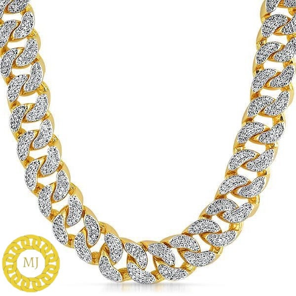 Heavy Solid 925 Sterling Silver Men's VVS1 Moissanite Diamonds Studded Cuban Chain,Icedout Rapper chains,22mm wide, Quality Box Clasp