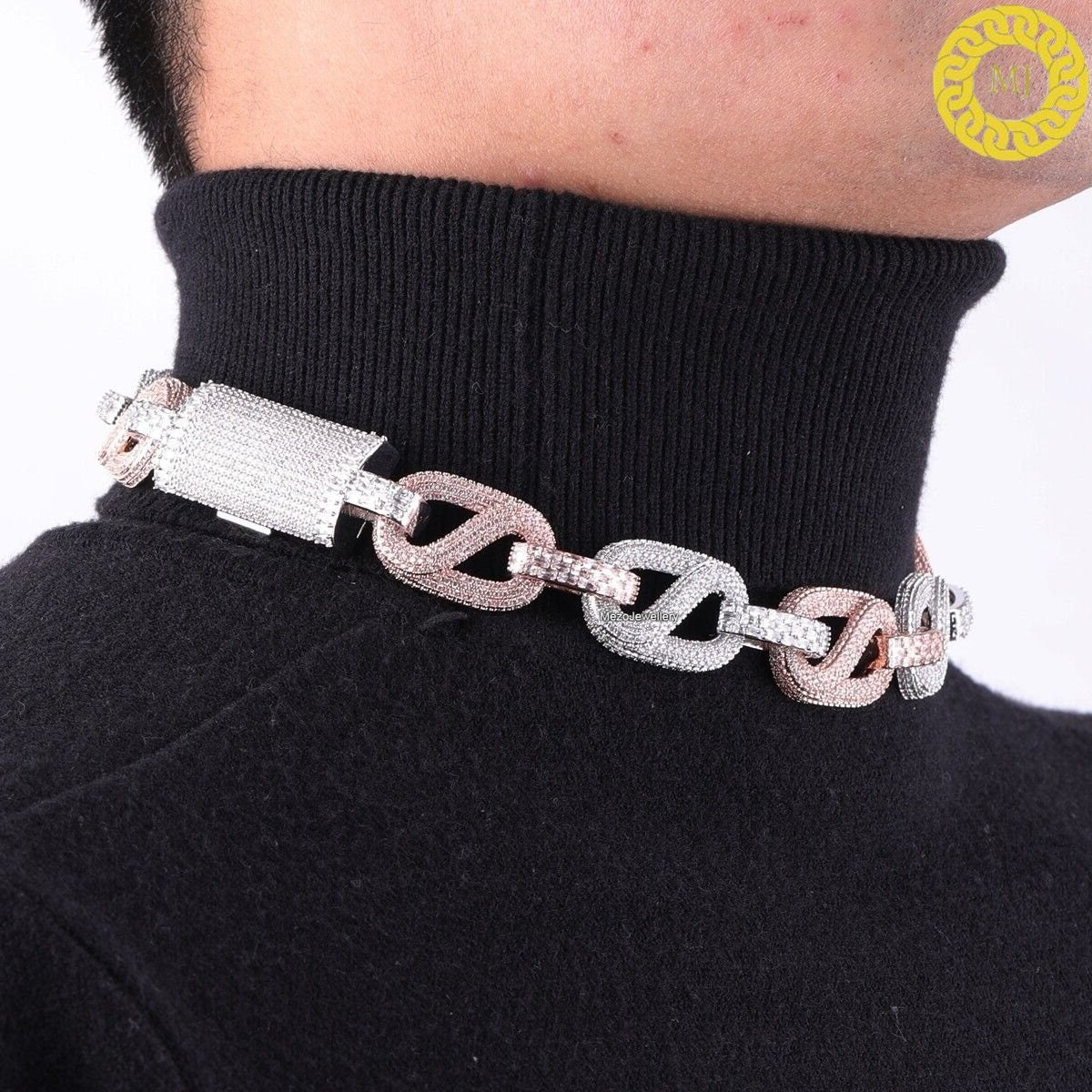 Heavy Solid 925 Sterling Silver Men's VVS1 Moissanite Diamond Studded Cuban Chain,Baguette Icedout Rapper chains,20mm wide,Quality Box Clasp