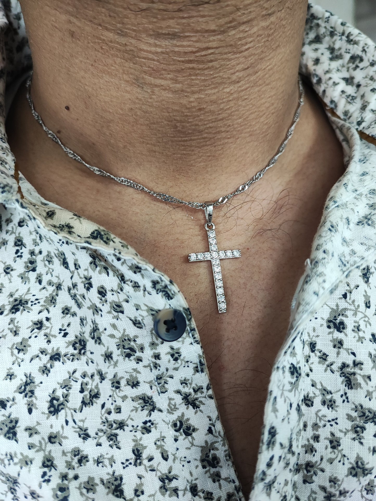 Men's or Women's MOISSANITE Solid 925 Sterling Silver Tennis Cross Pendants, Moissanite Cross,Super shining cross!! PASSES DIAMOND Tester!!!