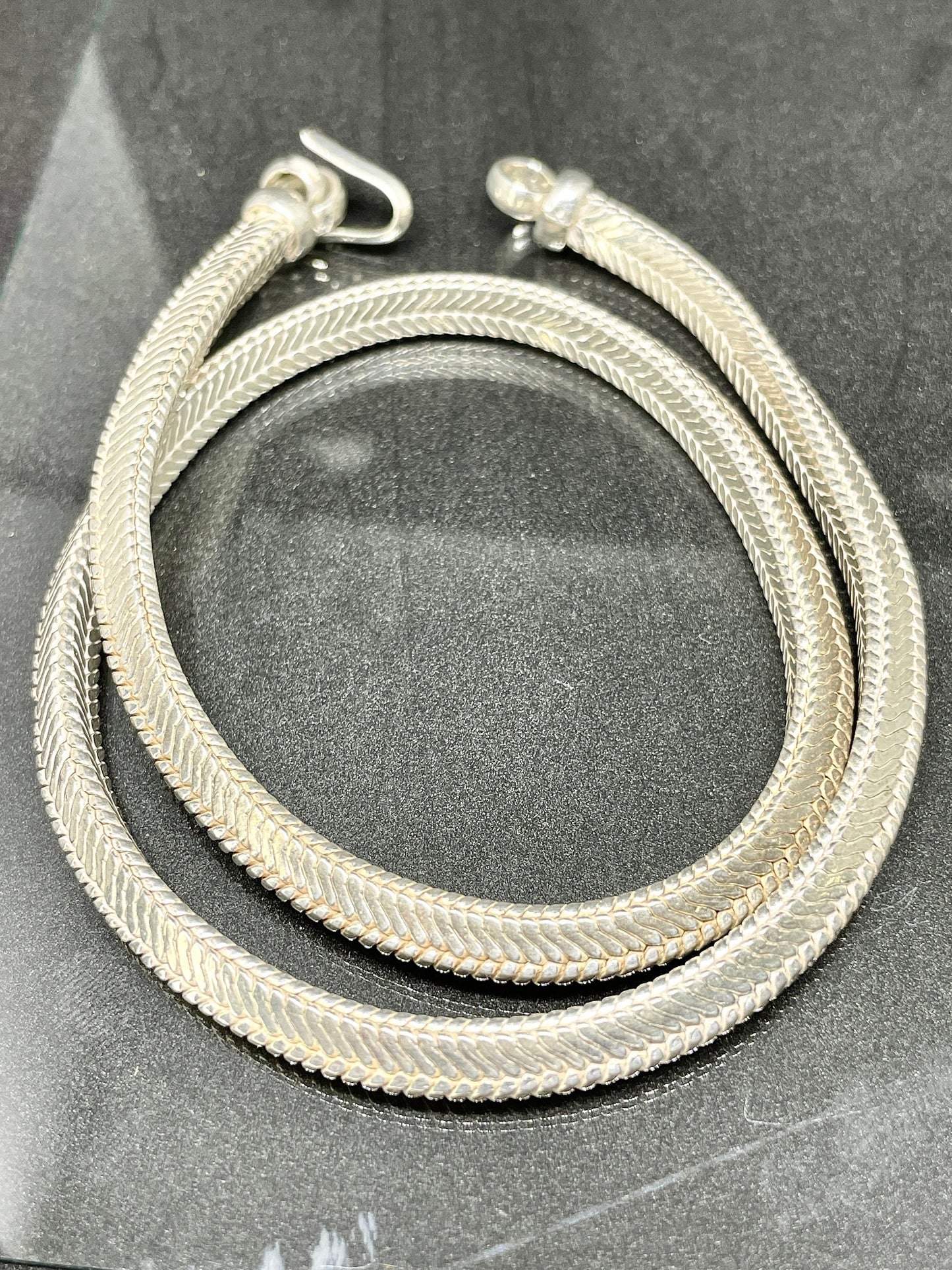 Sterling Silver Snake Chain Necklace, Unisex Thick Silver Chain Necklace, triangle snake Chain , Men Jewelry, Necklace Gift for Him/her