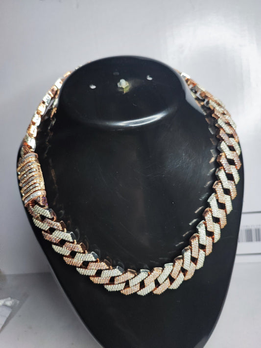 Heavy Solid 925 Sterling Silver Men's VVS1 Moissanite Diamond Studded Cuban Chain,Icedout Rapper chains,18mm wide,Baguette Quality Box Clasp