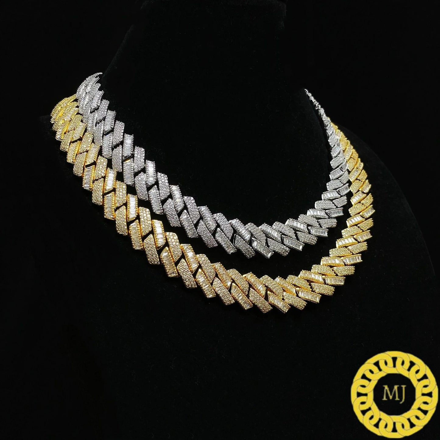 Heavy Solid 925 Sterling Silver Men's VVS1 Moissanite Diamonds Studded Cuban Chain,Icedout Rapper chains, 16mm wide, Quality Box Clasp