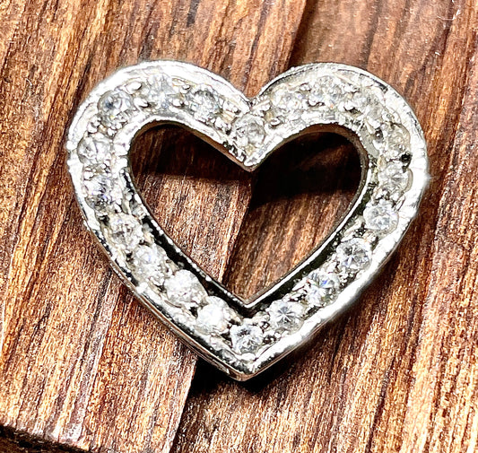 Moissanite Diamond Heart Necklace / Open Heart Necklace / Silver Heart Necklace / Handmade Necklace / 925 Silver Necklace/gifts for her