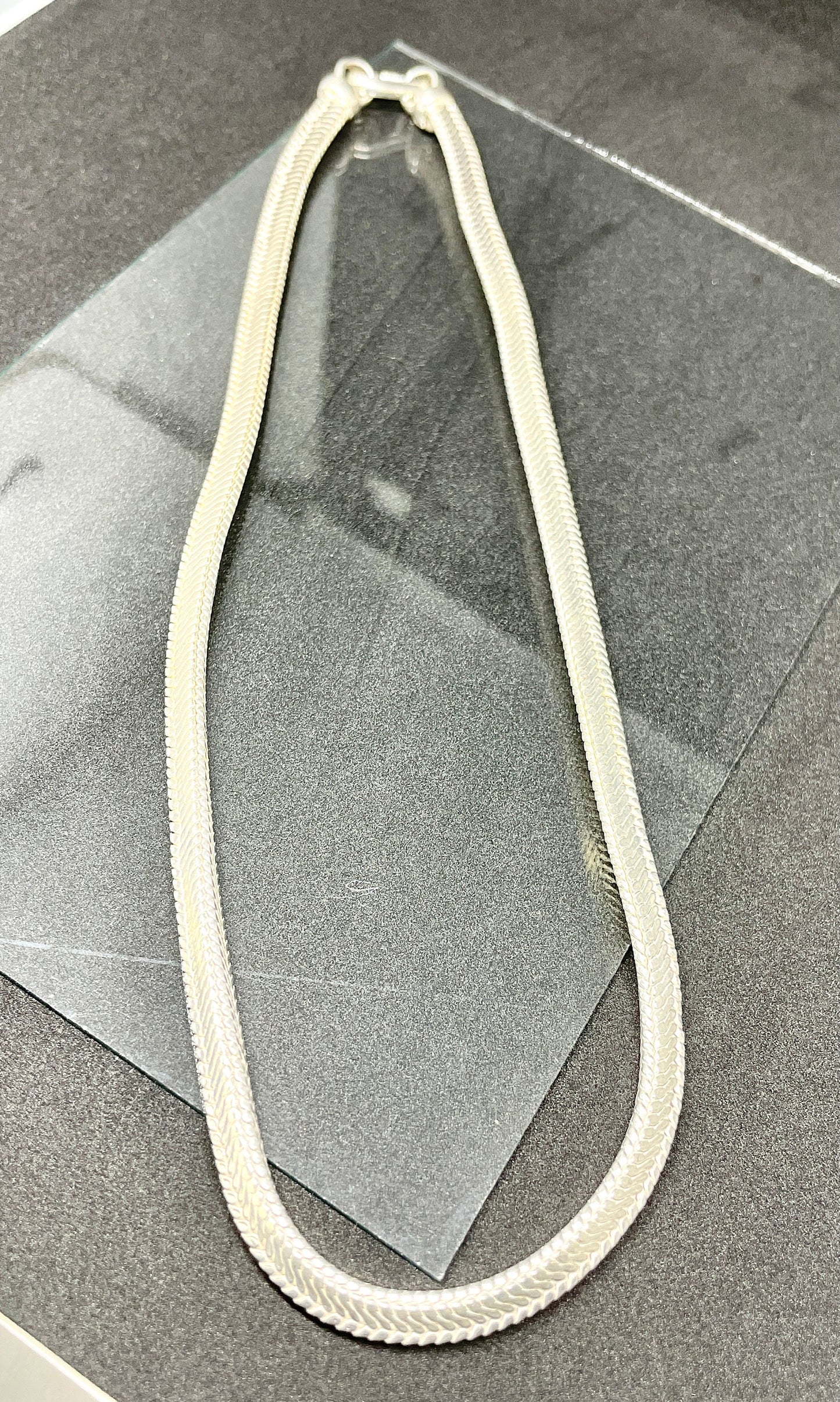 Sterling Silver Snake Chain Necklace, Unisex Thick Silver Chain Necklace, triangle snake Chain , Men Jewelry, Necklace Gift for Him/her