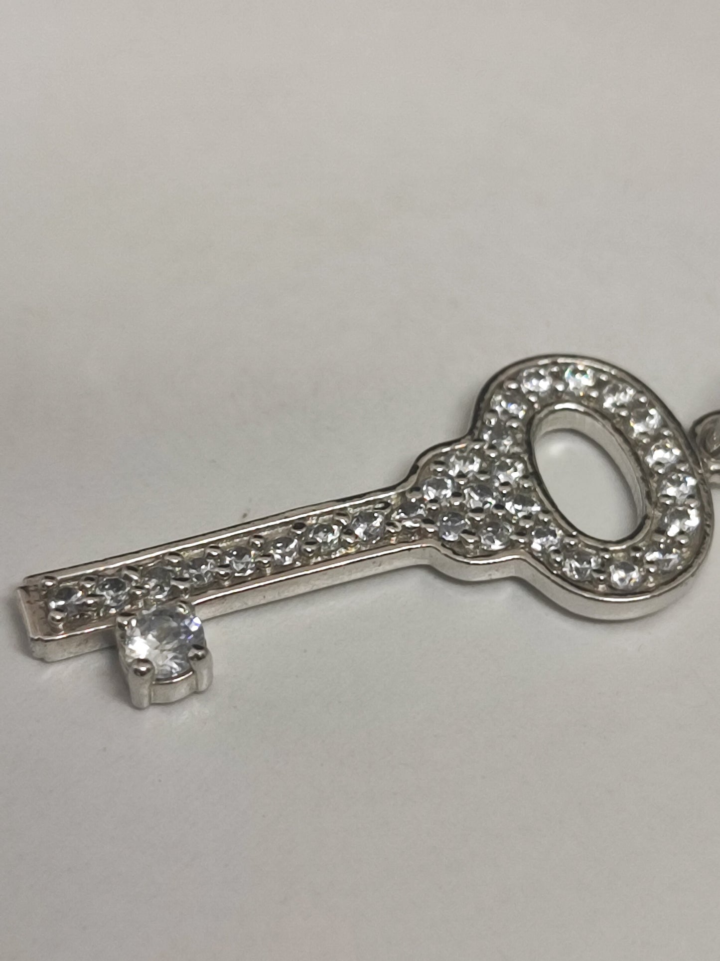 Key Necklace / Moissanite Key Pendant/Moissanite Necklace / Key Charm Necklace / 925 Solid Silver Key Necklace /Moissanite Key Charm