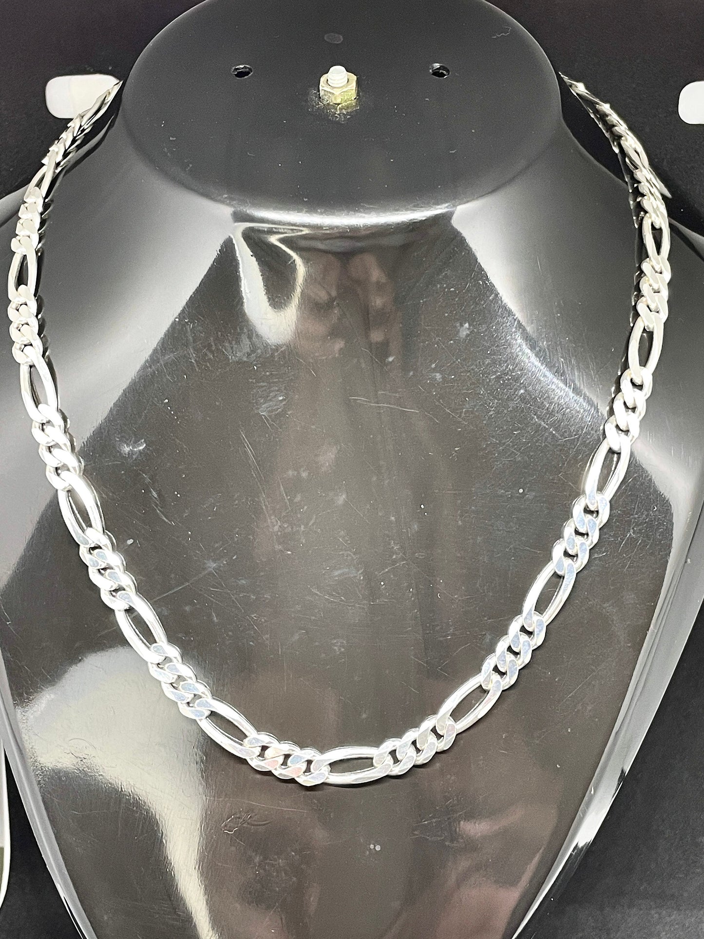 Figaro Silver Chain, Figaro 925 Sterling Silver Necklace, Thick Silver Necklace, Classic Sterling Silver Necklace, 6 mm Chain