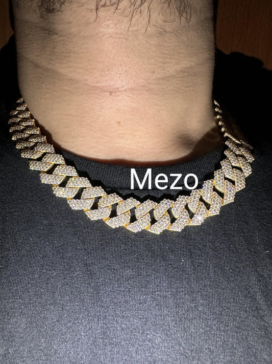 Heavy Solid 925 Sterling Silver Men's VVS1 Moissanite Diamonds Studded Cuban Chain,Icedout Rapper chains,18 mm wide, Icy Quality Box Clasp