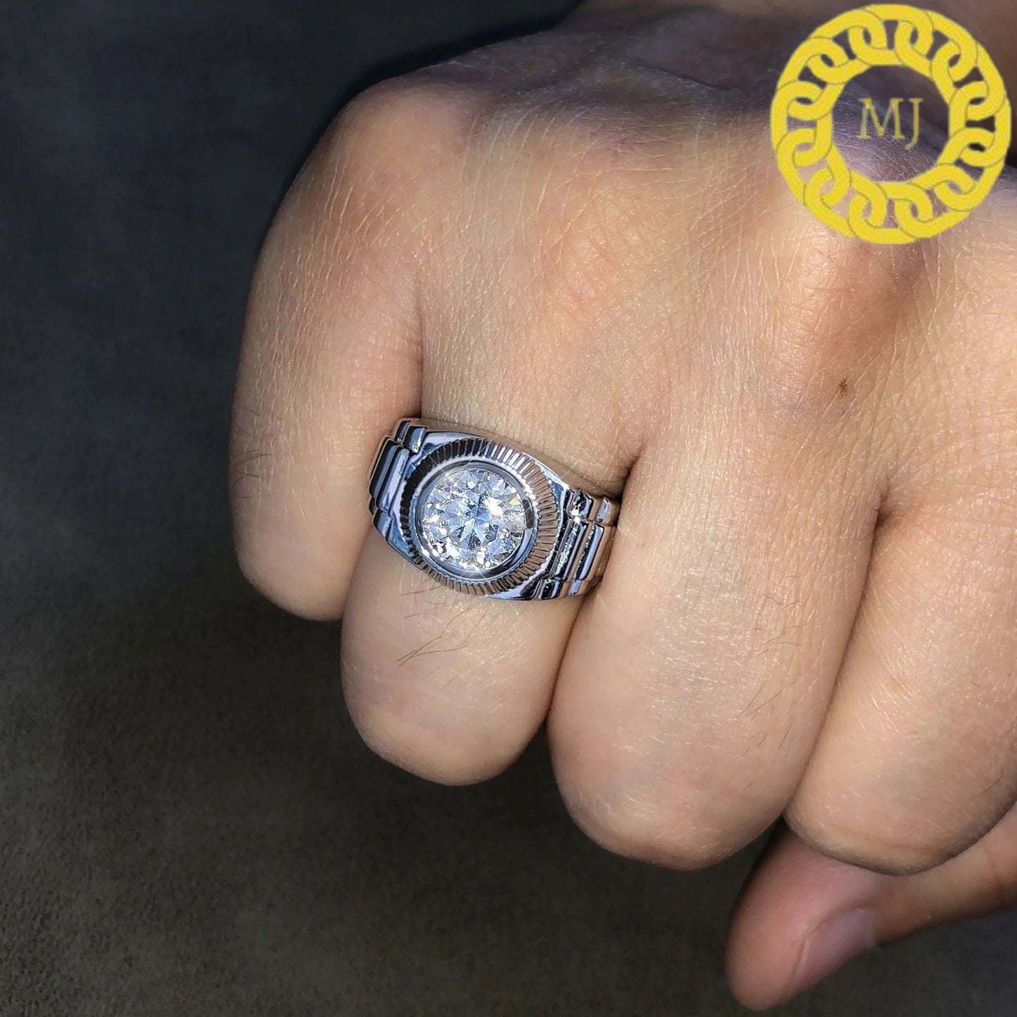 Diamond Majesty men's Ring, VVS1 Moissanite Iced Out Diamond Ring For Men , Wedding Groom's Ring, Diamond Signet Ring, Hip-Hop Men's Ring