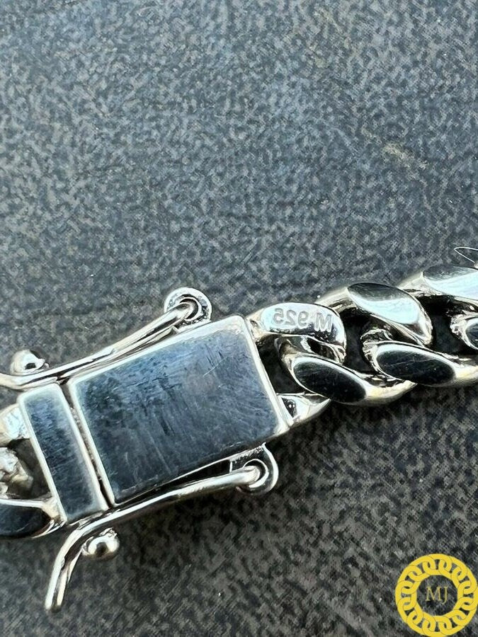 Cuban Curb Link Chain |Rapper Chain|925 Solid Sterling Silver| VVS1 Quality Moissanite | Passes Diamond Tester| Icedout Box Clasp | 5-10.5MM