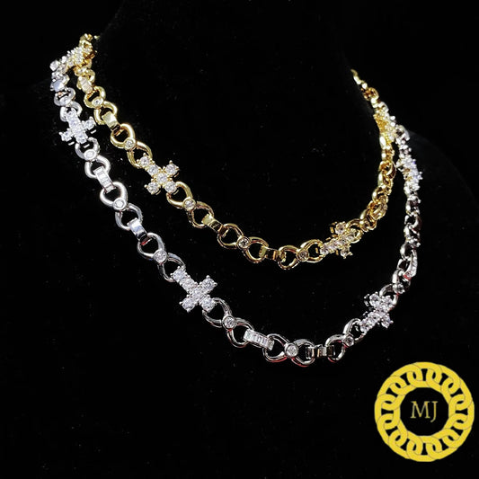 8 MM Cross necklace | VVS Moissanite Diamond Cross Chain | Hip Hop chain | Iced Out rapper chain | GRA certified | Moissanite Necklace