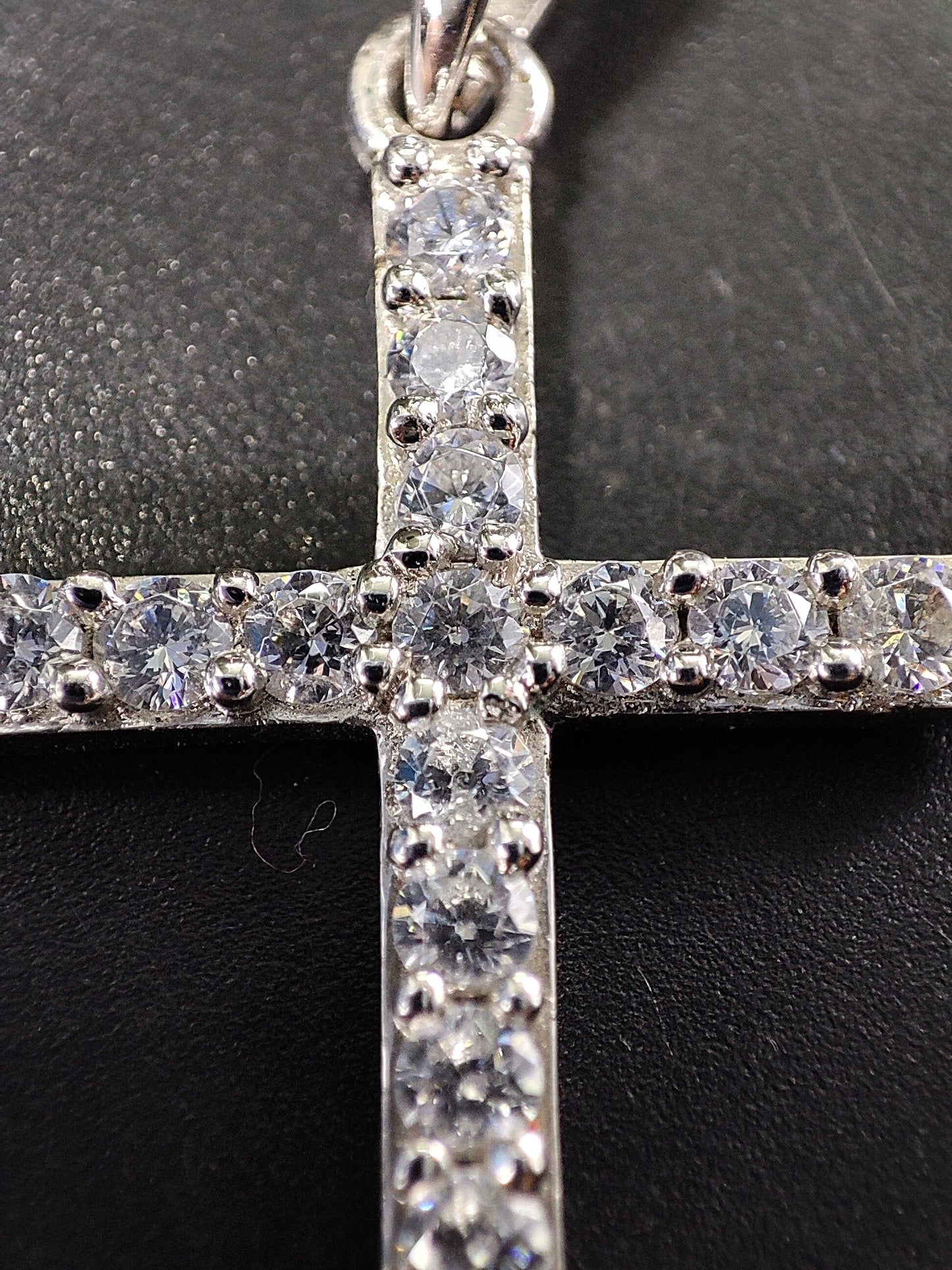 Men's or Women's MOISSANITE Solid 925 Sterling Silver Tennis Cross Pendants, Moissanite Cross,Super shining cross!! PASSES DIAMOND Tester!!!