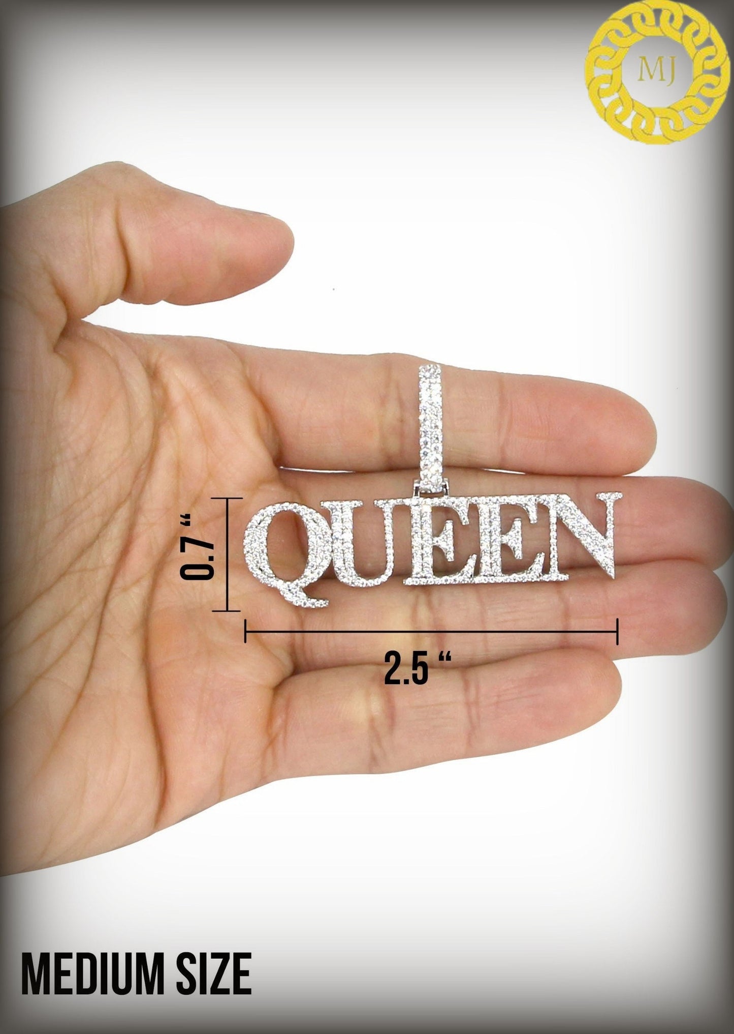 Women Hip Hop QUEEN Letter Pendant Necklace , Moissanite Iced Out Bling HipHop Necklaces Fashion Jewelry,ICY Queen Pendant,Icedout jewelry