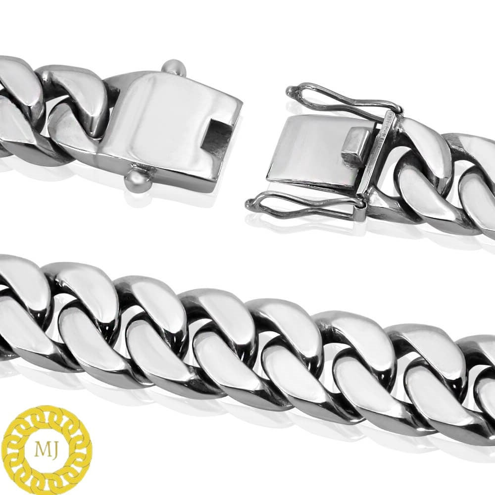 Sterling Silver 15 mm Cuban Link Bracelet, Cuban Chain, Heavy 925 Silver Men's Bracelet, Gift for him , Cuban bracelet men, men's bracelet