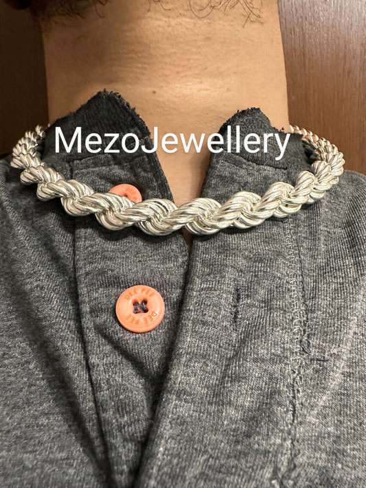 Heavy 925 Silver Twisted Rope Chain - Mens Silver Rope Chain Necklace - Mens Necklace - 16mm Silver Chain - Rapper Thick Chain Men's Jewelry