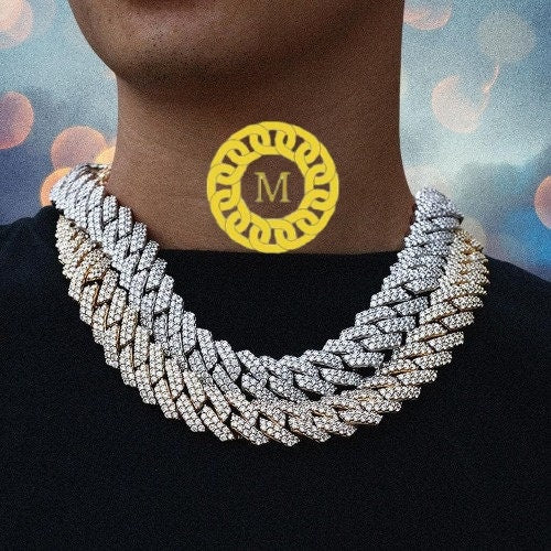 20MM Thick Iced Out Moissanite Cuban Link Chain I High Quality I 14K Gold Plated I Heavy Weight | VVS1 D colour GRA certified | Gift for him