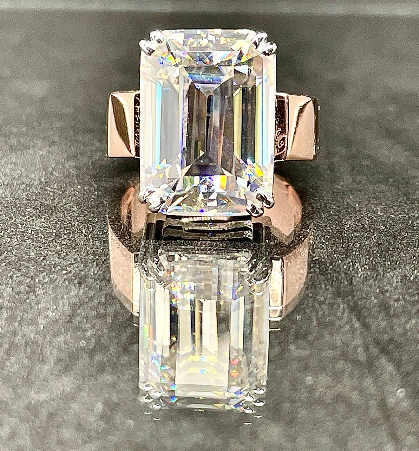 7 Ct Emerald Cut Moissanite Ring, VVS1 D colour GRA certified Moissanite ,Emerald Cut Engagement Ring, Emerald Cut Solitaire