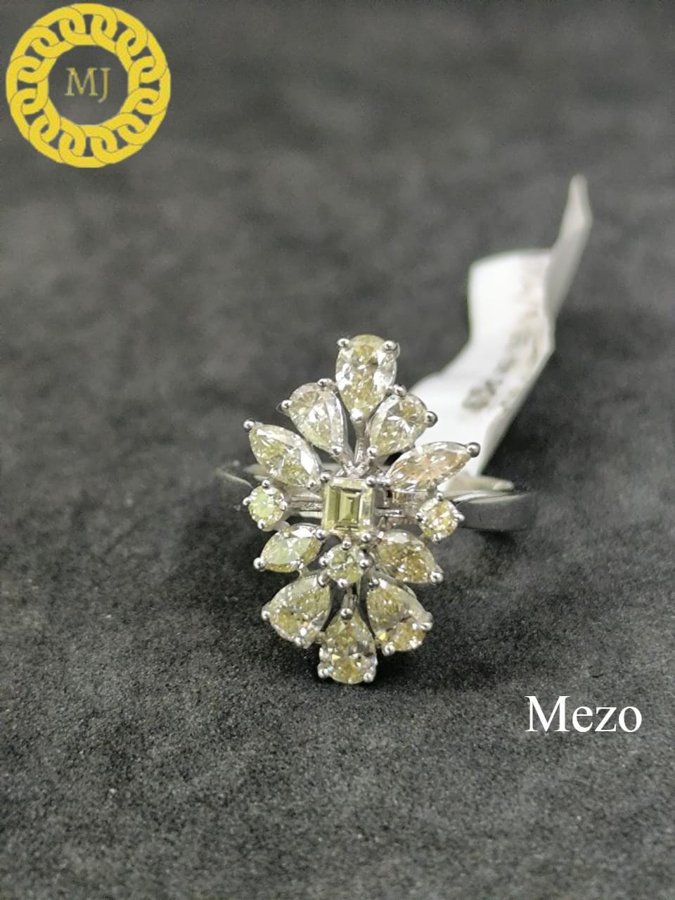 Pear, Marquise leaves, Emerald cut, round Shape Diamond Ring,Cocktail Ring, 18k Solid Gold,Natural Diamonds,Lemon Diamonds ring, Fancy cut