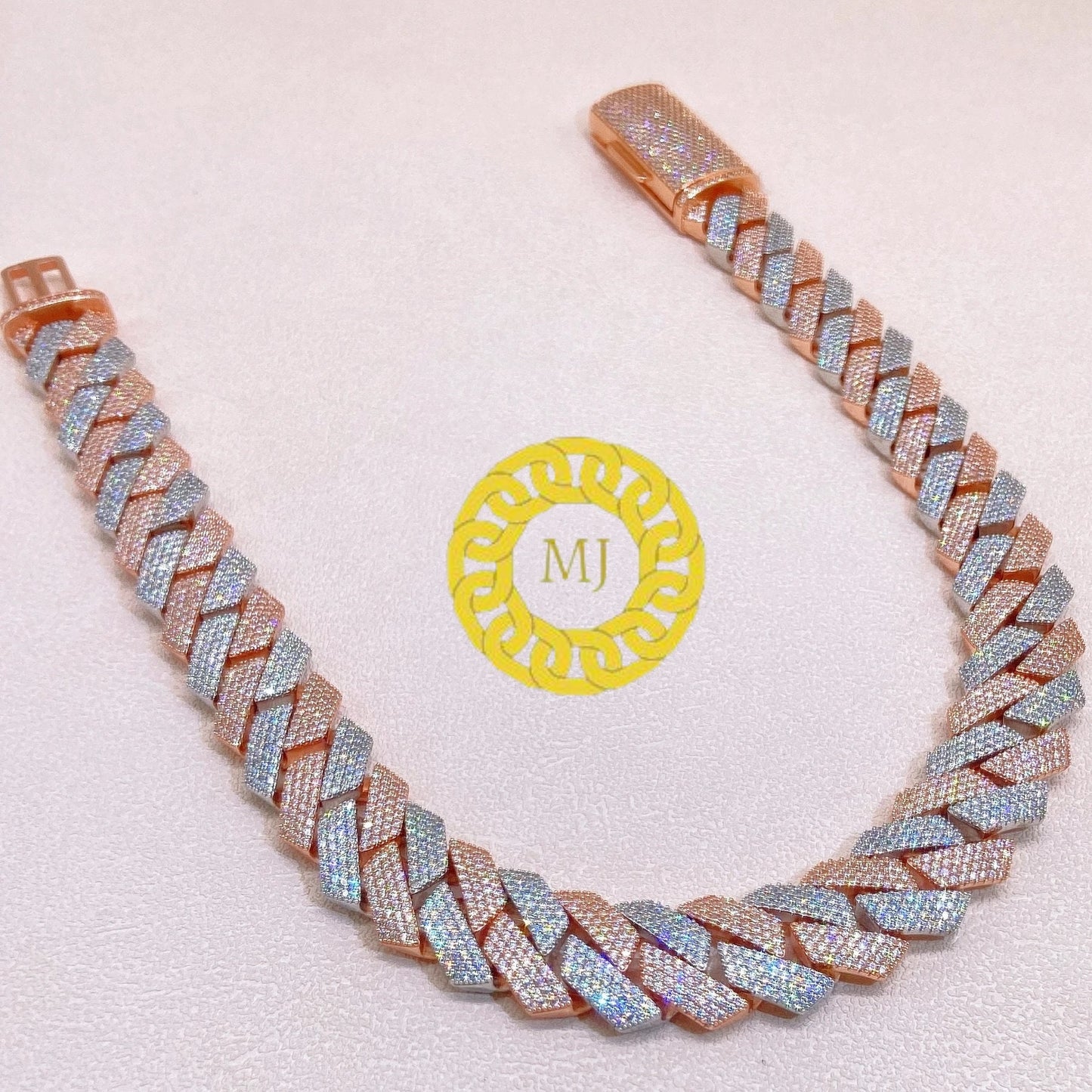 Heavy Solid 925 Sterling Silver Men's VVS1 Moissanite Diamonds Studded Cuban Chain,Icedout Rapper chains,20mm wide, Quality Box Clasp