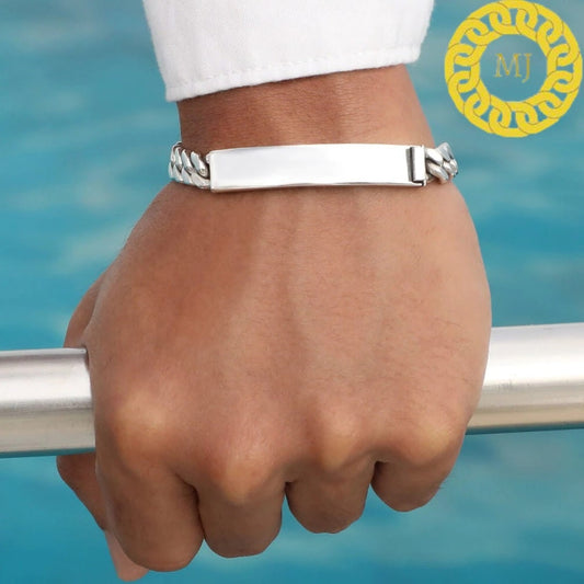 Sterling Silver Id Cuban Link Bracelet, Custom Name Bracelets ,Cuban Chain,Heavy 925 Silver Men's Bracelet,Cuban bracelet men,men's bracelet