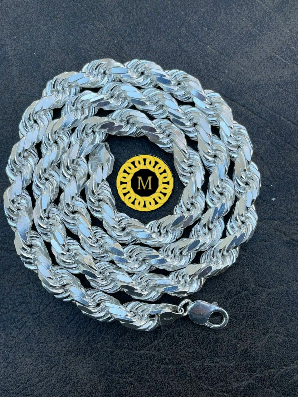 Men's 11 MM Real Solid 925 Sterling Silver Diamond Cut HEAVY SOLID Rope Chains 18" - 30", Rope Chain