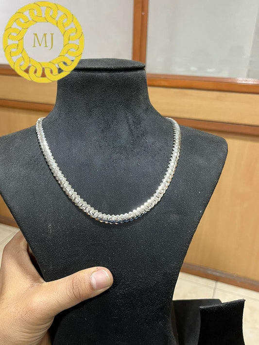 8 mm Cuban link chain Men's Heavy Solid 925 Sterling Silver Miami Cuban Link Chain,wide 14"-30"Inch with Fine quality Box Clasp,Gift for him