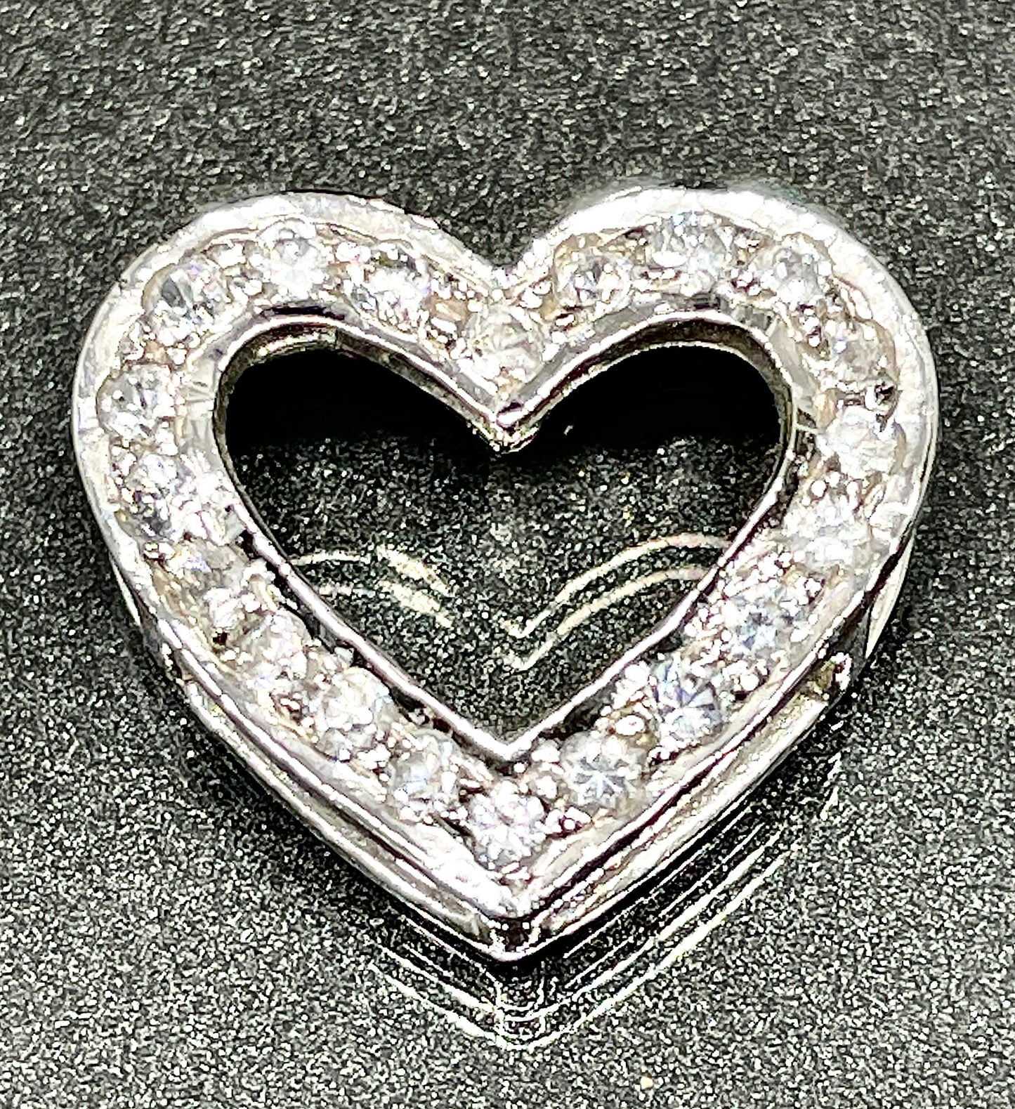 Moissanite Diamond Heart Necklace / Open Heart Necklace / Silver Heart Necklace / Handmade Necklace / 925 Silver Necklace/gifts for her