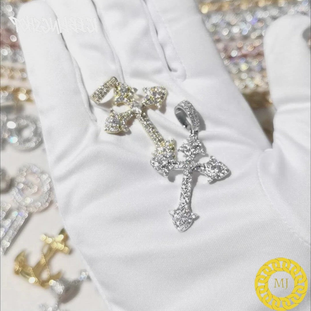 Iced Out Cross Pendant | Moissanite Cross Necklace | Cross necklace for Men | Cross Necklace Women | Cross Pendant and Necklace | Crosses