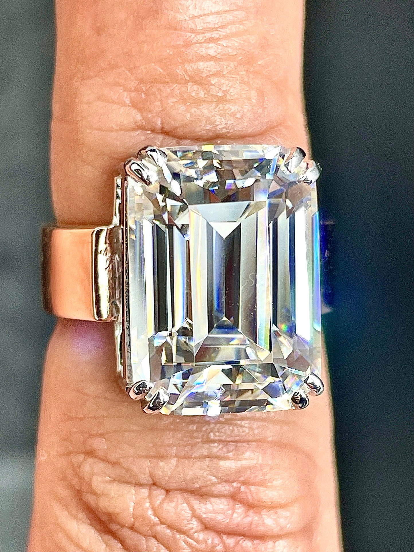 7 Ct Emerald Cut Moissanite Ring, VVS1 D colour GRA certified Moissanite ,Emerald Cut Engagement Ring, Emerald Cut Solitaire