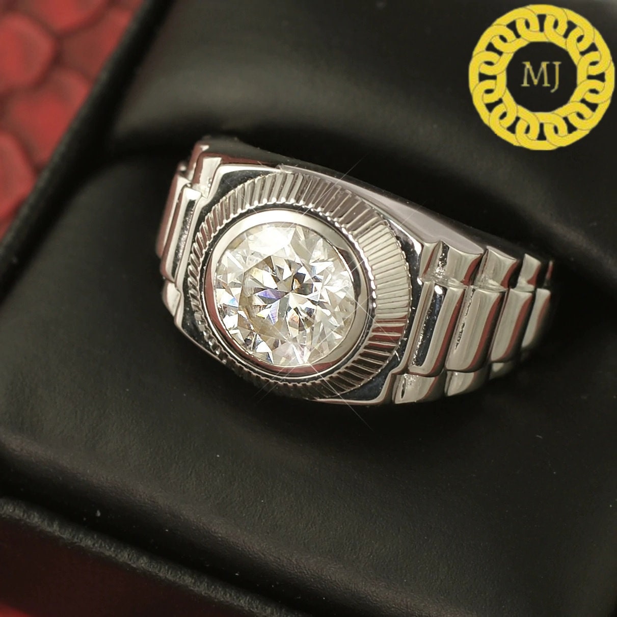 Diamond Majesty men's Ring, VVS1 Moissanite Iced Out Diamond Ring For Men , Wedding Groom's Ring, Diamond Signet Ring, Hip-Hop Men's Ring